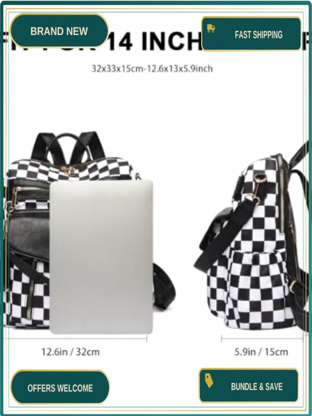 Nylon Backpack Purse Convertible Anti-Theft Shoulder Bag Travel Daypack - Picture 4 of 5